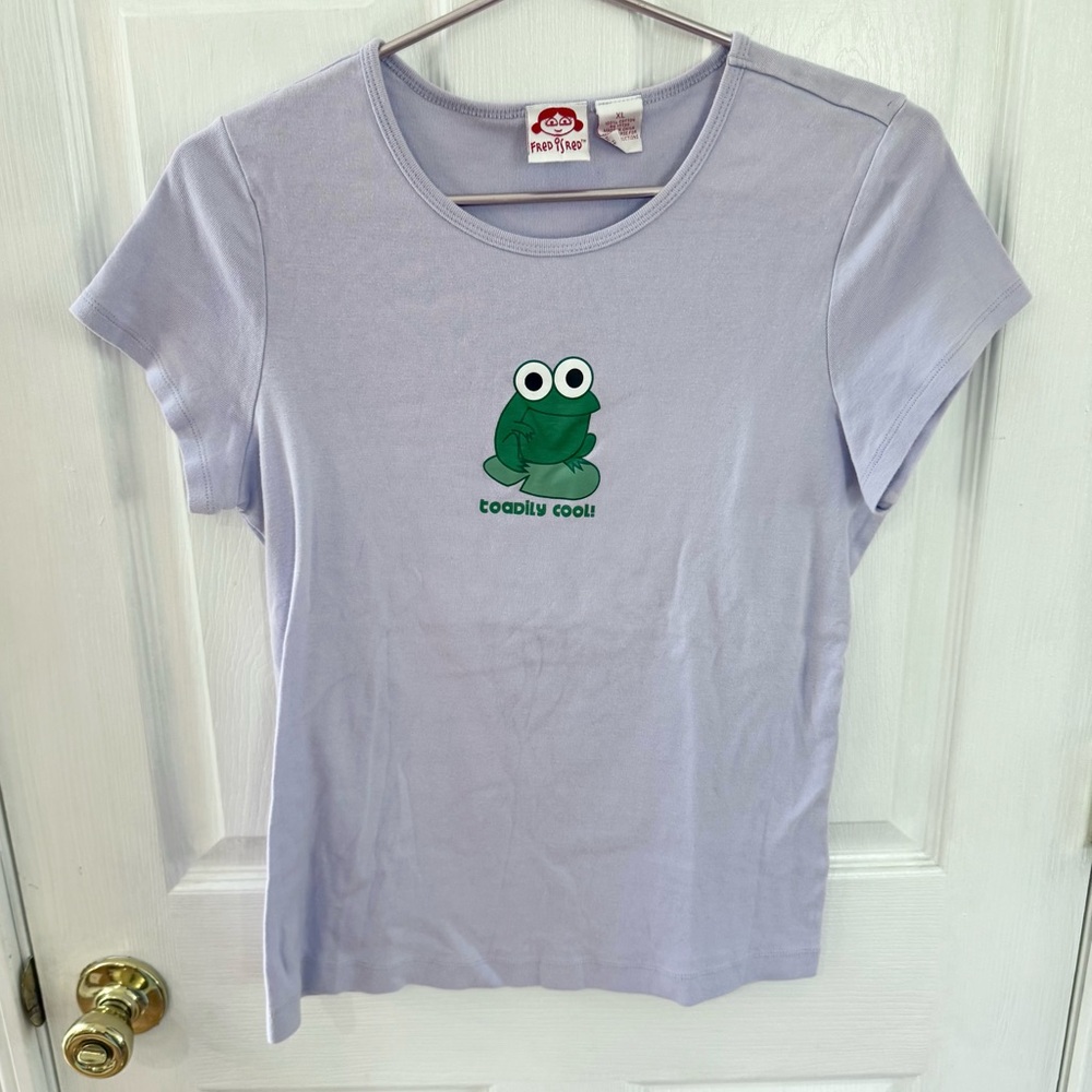 Vintage FRED IS RED Green Frog Fitted Tee Short Sleeve “Toadily Cool!”